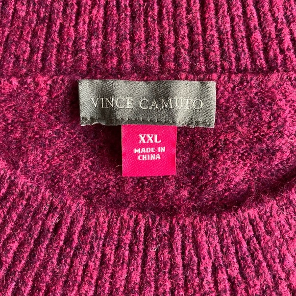 New Vince Camuto Burgundy Polyester Acrylic Crew Neck Pullover size XXL - Picture 6 of 12